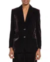 Theory Tailored Drape Velvet Slim-fit Jacket In Grey