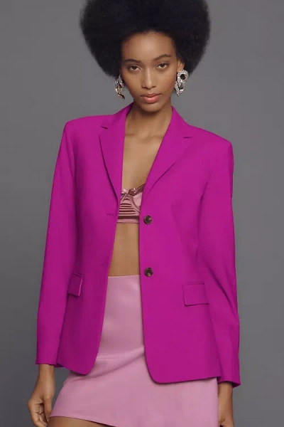 Theory Slim Wool Blazer Jacket In Pink