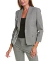 Theory Slim Wool-blend Blazer In Grey