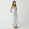 Theory Slip Dress In Floral Satin Georgette In Neutral