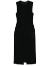 Theory Black Sleeveless Dress With Round Neck And Front Single Slit In Black