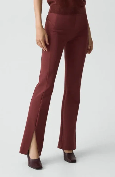Theory Slit Flare Leg Pants In Red