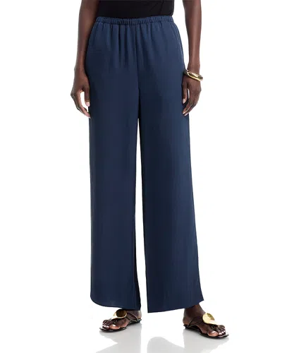 Theory Slit Hem Pull On Pants In Blue