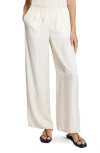 Theory Slit Hem Wide Leg Pants In White