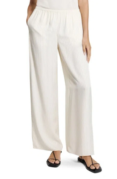 Theory Slit Hem Wide Leg Pants In White