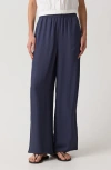 Theory Slit Hem Wide Leg Pants In Blue