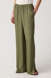 Theory Slit Hem Wide Leg Pants In Green