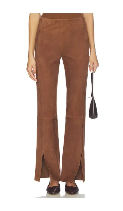 Theory Slit Pant In Brown