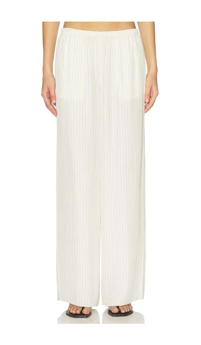 Theory Striped Woven Wide-leg Pants In Neutral