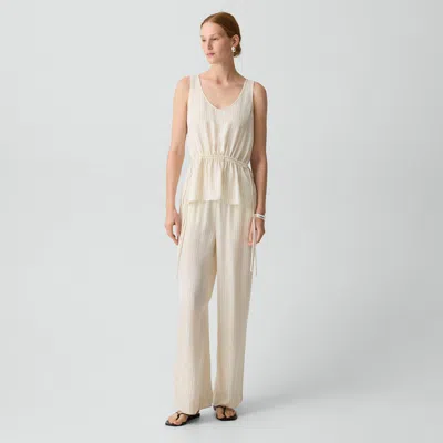 Theory Slit Pull-on Pant In Washed Stripe In Neutral