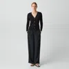 Theory Slit Pull-on Pant In Washed Stripe In Black