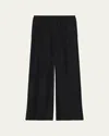 Theory Slit Pull-on Pant In Washed Stripe In Black
