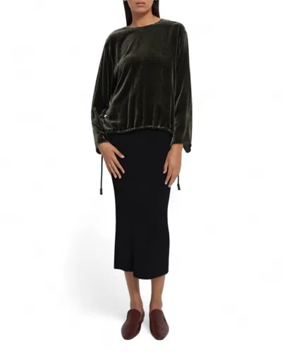 Theory Slit Pullover Top In Hunter Fixture In Blue