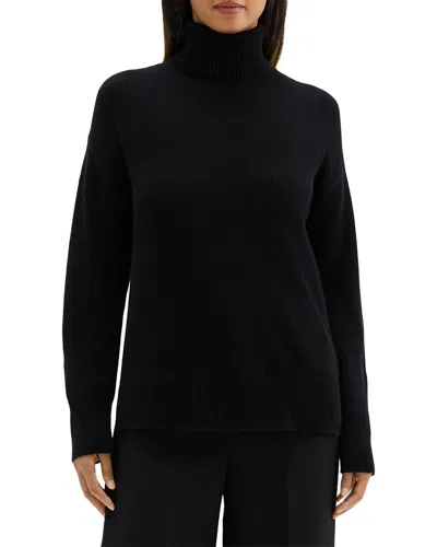 Theory Slouchy Turtleneck Cashmere Sweater In Black