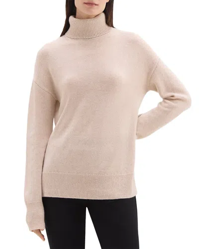 Theory Slouchy Turtleneck Cashmere Sweater In Neutral
