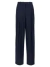 Theory Tailored High Waist Wide Leg Trousers In Blue