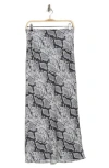 Theory Snakeskin Print Silk Slip Skirt In Grey Multi