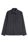 Theory Snap-up Water Resistant Performance Shirt Jacket In Black