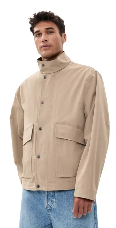 Theory Snap Utility Jacket In Peach Cotton Feather In Brown