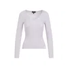 THEORY SOFT AND CHIC OPEN V PULLOVER FOR WOMEN IN PINK AND PURPLE