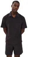 Theory Soft Terry Short Sleeve Polo Warm Carbon
