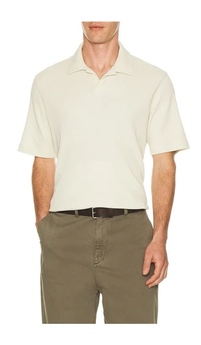 Theory Soft Waffle Short Sleeve Polo In White