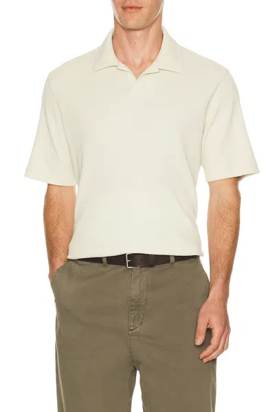 Theory Soft Waffle Short Sleeve Polo In Neutral