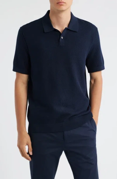 Theory Soris Cotton Polo In Blue