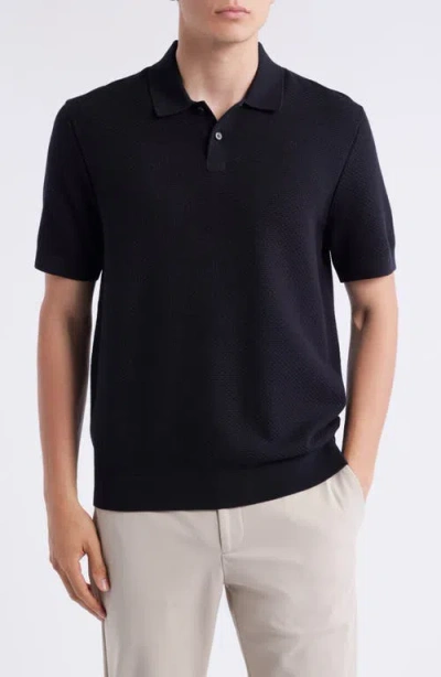 Theory Soris Cotton Polo In Black
