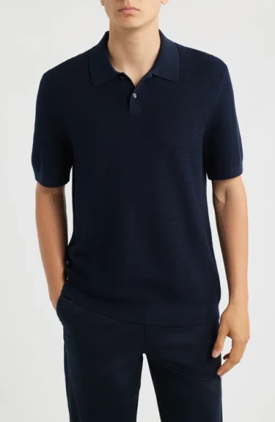 Theory Soris Knit Polo In Black