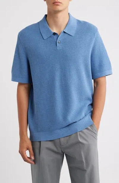 Theory Soris Knit Polo In Blue