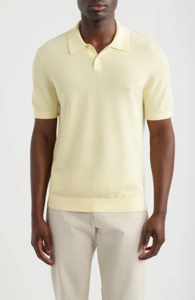 Theory Soris Knit Polo In Yellow