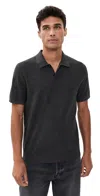 Theory Soris Polo Charcoal Melange In Black