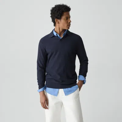 Theory Soris Polo Shirt In Light Bilen In Blue