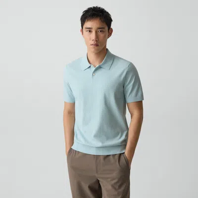 Theory Soris Polo Shirt In Light Bilen In Blue