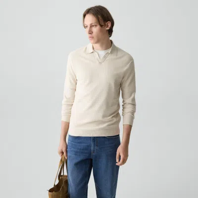 Theory Soris Polo Shirt In Light Bilen In White