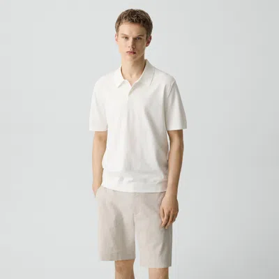 Theory Soris Polo Shirt In Light Bilen In White