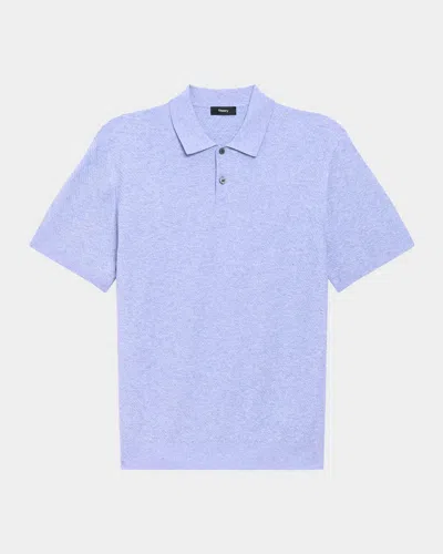 Theory Soris Stretch Knit Polo Shirt In Blue