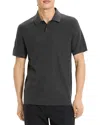 Theory Soris Polo Charcoal Melange In Black