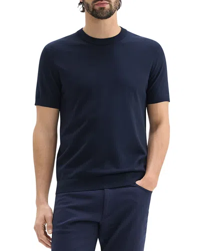 Theory Light Bilen Knit Soris Tee Baltic In Black
