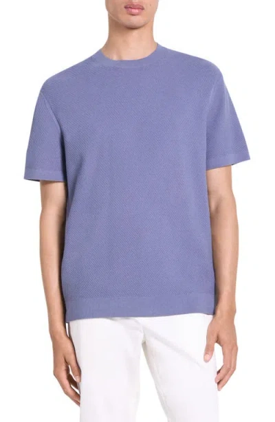 Theory Soris Waffle Crewneck T-shirt In Purple