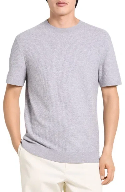 Theory Soris Waffle Crewneck T-shirt In Gray