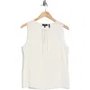 Theory Split Neck Silk Shell In White