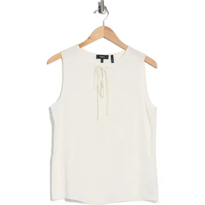 Theory Split Neck Silk Shell In White