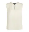 Theory Split-neck Shell Top In Ivory