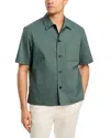 Theory Spread Collar Pocket Overshirt In Green