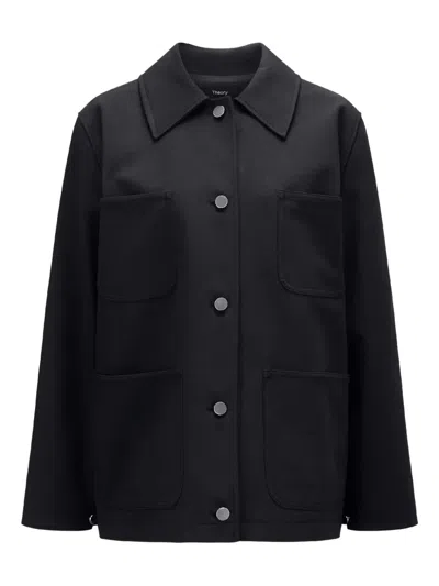 Theory Cotton-blend Twill Jacket In Black