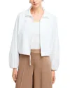 Theory Spread Collar Zip Front Jacket In White