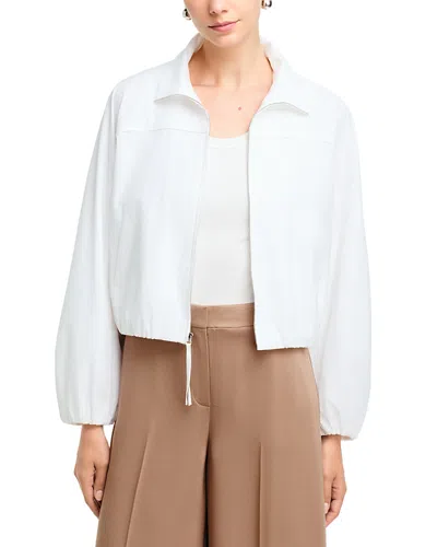 Theory Spread Collar Zip Front Jacket In White
