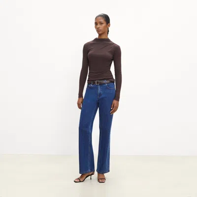 Theory Square Buckle Belt In Leather In Brown